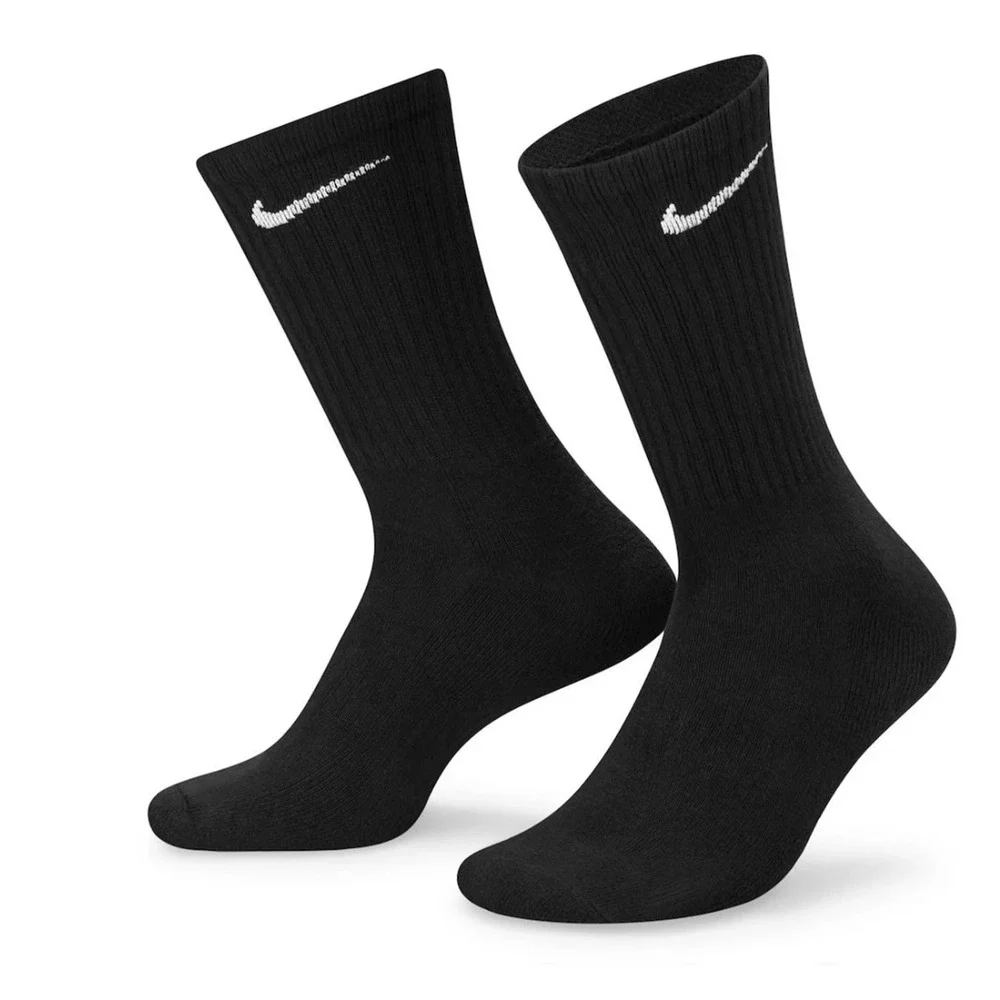 New Nike Everyday Lightweight Training Crew Socks Sz Large 3 Pairs SX7676 010